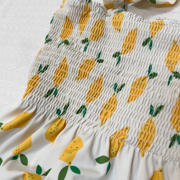 HANNA ANDERSSON Lemon smocked swim top tank peplum sz US 12 / 150cm - Picture 9 of 12